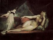 Johann Heinrich Fuseli Liegende Nackte und Klavierspielerin oil on canvas